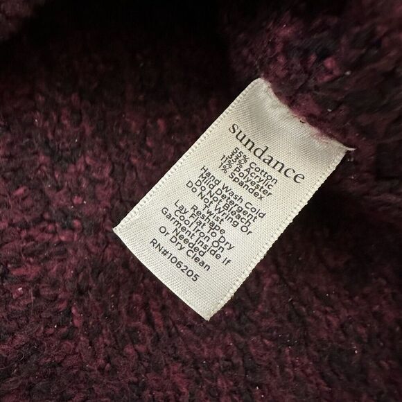Sundance Womens Pullover Sweater Size S Dark Purple Cable Knit V-neck Soft - Picture 7 of 12